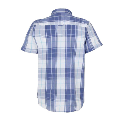White-Blue - Back - Bench Mens Plaid Short-Sleeved Shirt