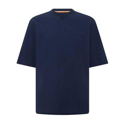 Dark Blue - Front - Boss Mens Waffle Crew Neck Regular T-Shirt