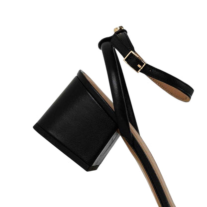 Black - Side - Boss Womens-Ladies Melanie Block Heel Slippers