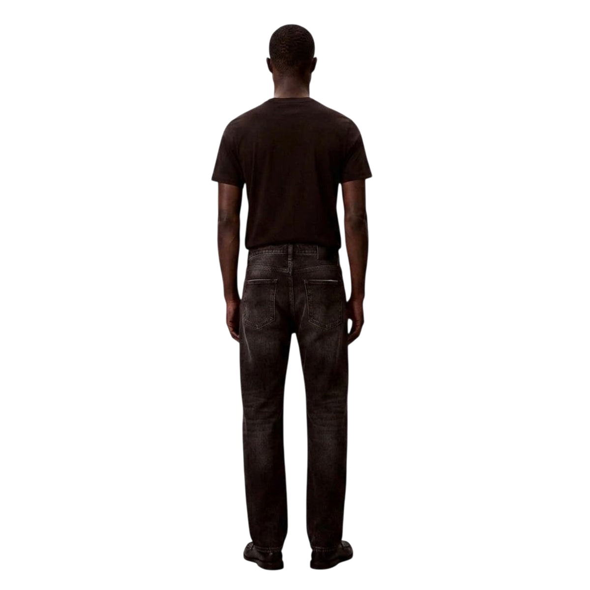 Black - Back - Calvin Klein Mens Plain Crew Neck Regular Casual T-Shirt