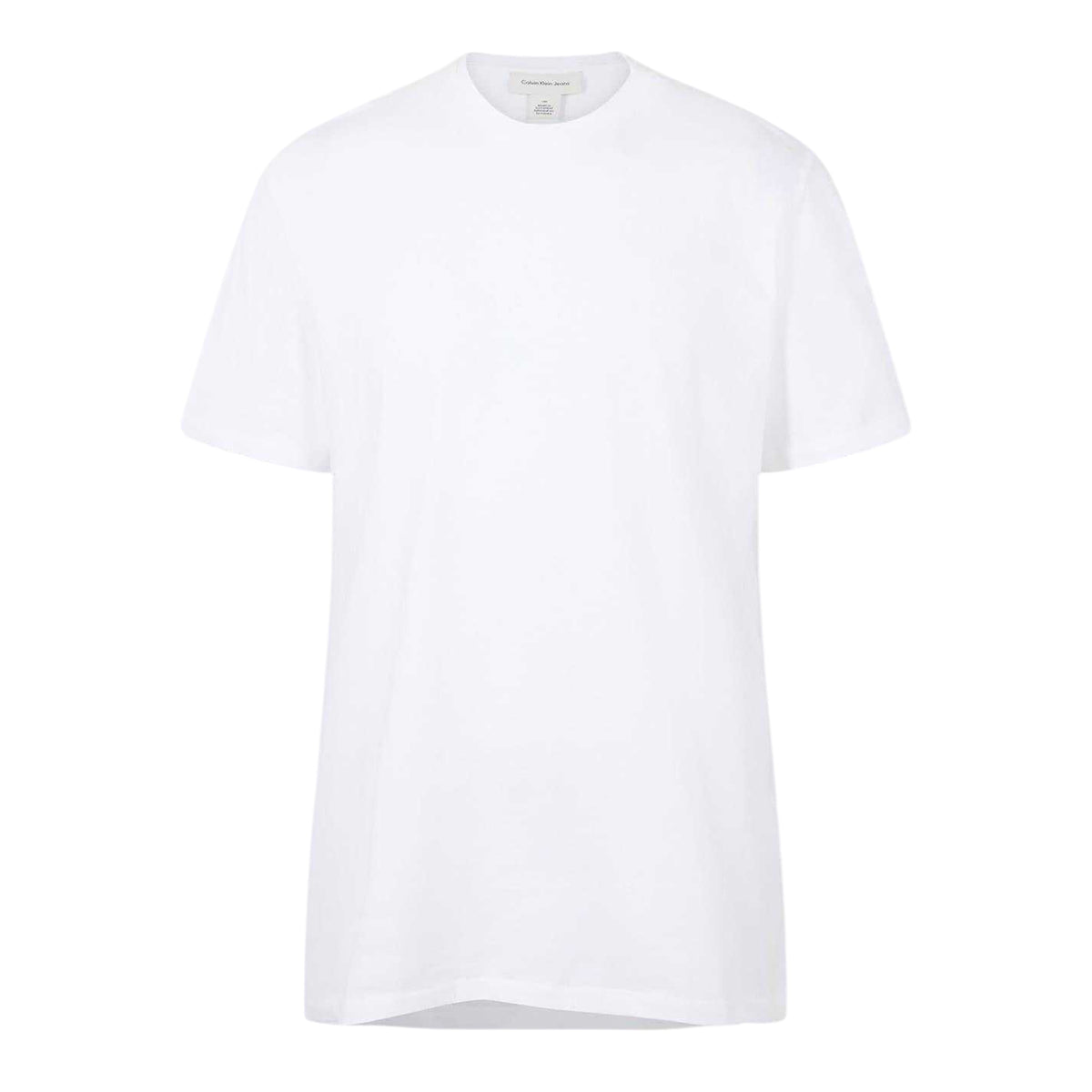 White - Front - Calvin Klein Mens Plain Crew Neck Regular Casual T-Shirt
