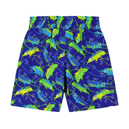 Blue - Front - Zoggs Boys Shark Swim Shorts