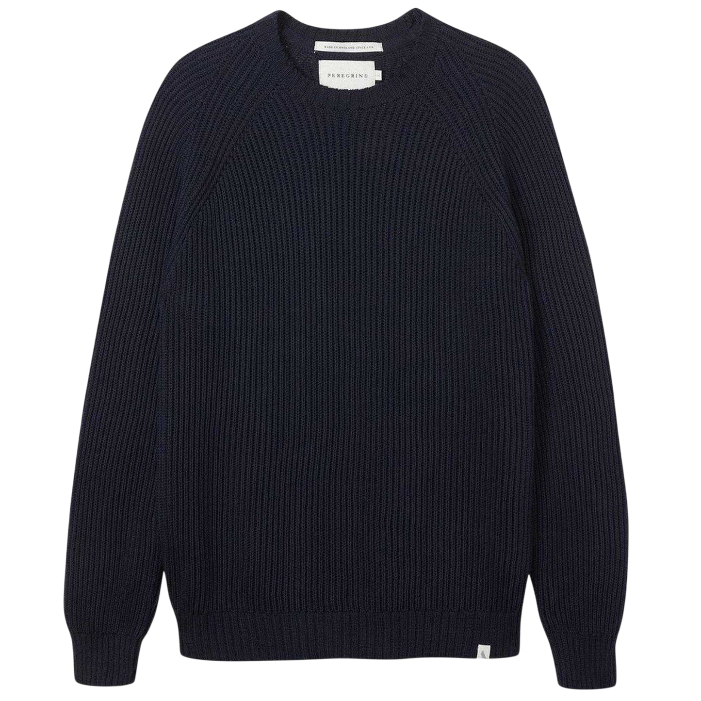 Navy - Front - Peregrine Mens Harry Ribbed Raglan Jumper