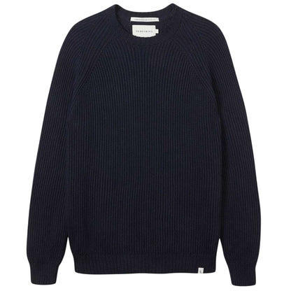 Navy - Front - Peregrine Mens Harry Ribbed Raglan Jumper