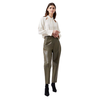 Cream - Side - French Connection Womens-Ladies Carmen Tie Neck Long-Sleeved Blouse