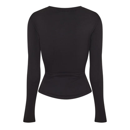 Black - Front - Couture Club Womens-Ladies Sculpting Long-Sleeved T-Shirt