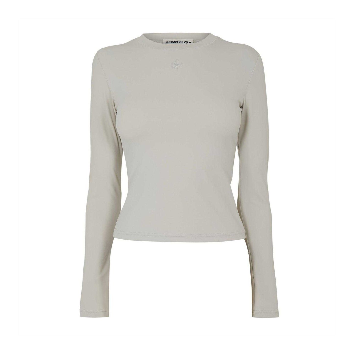 Bone - Front - Couture Club Womens-Ladies Sculpting Long-Sleeved T-Shirt