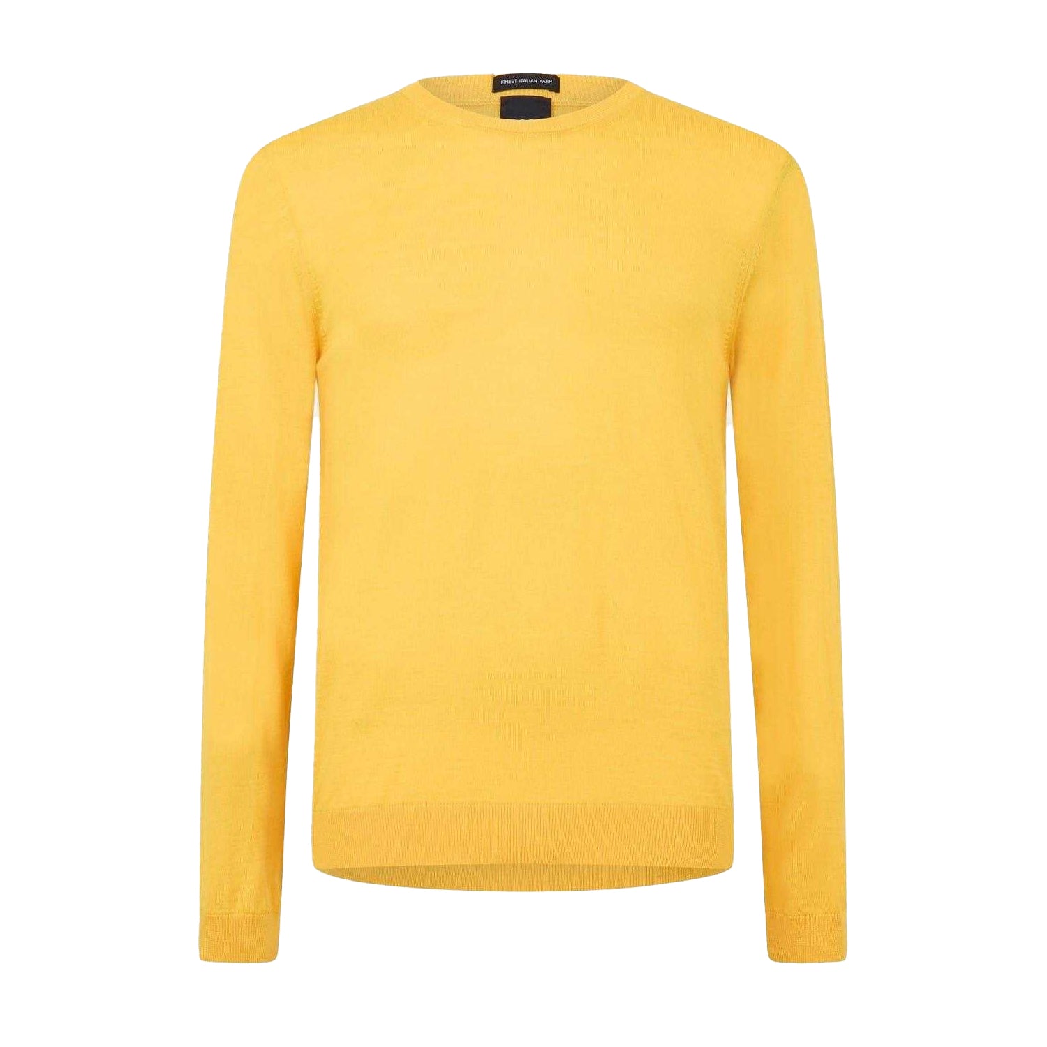 Yellow - Front - Boss Mens Crew Neck Regular Sweater Top
