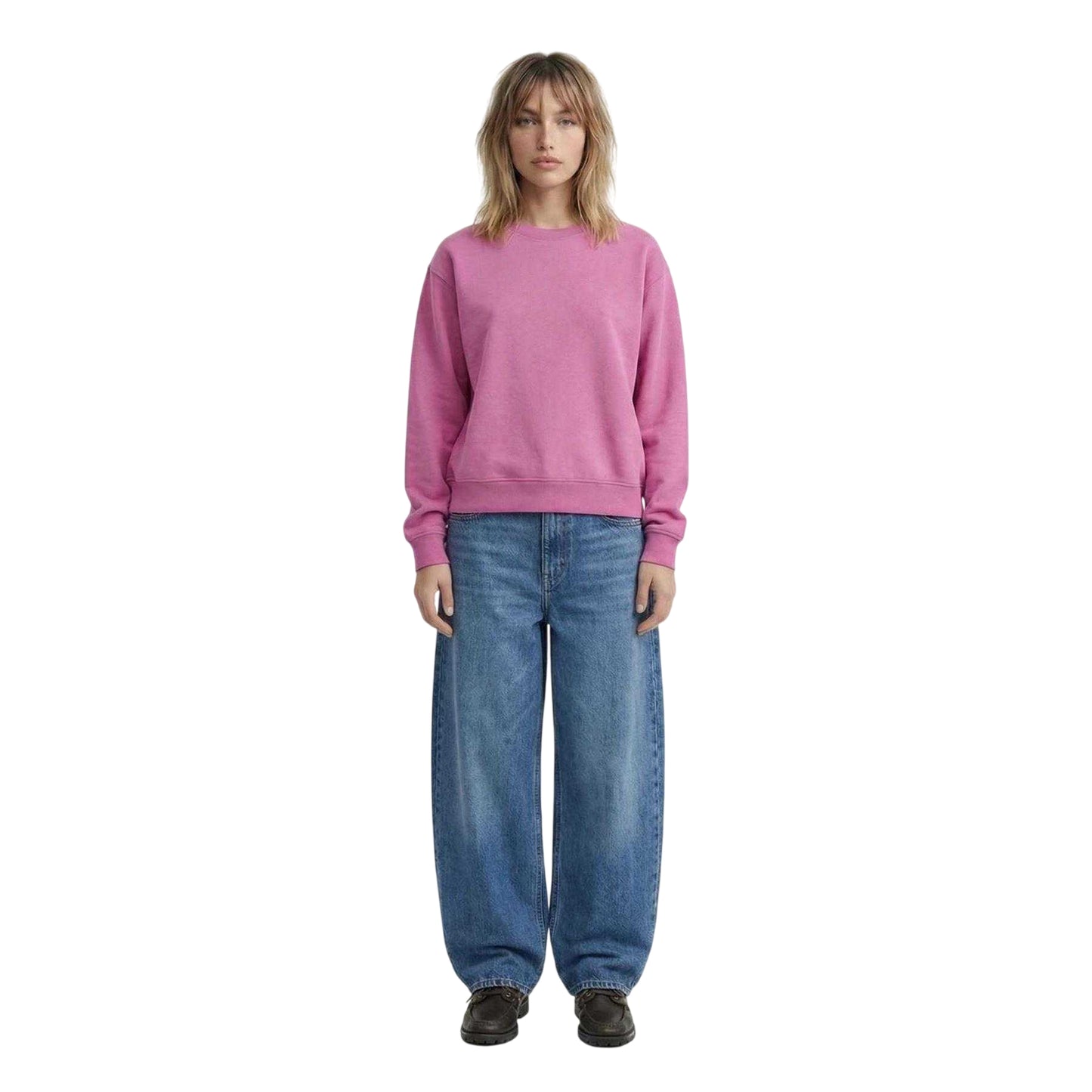 Pink - Side - JJXX Womens-Ladies Madi Crew Neck Sweatshirt