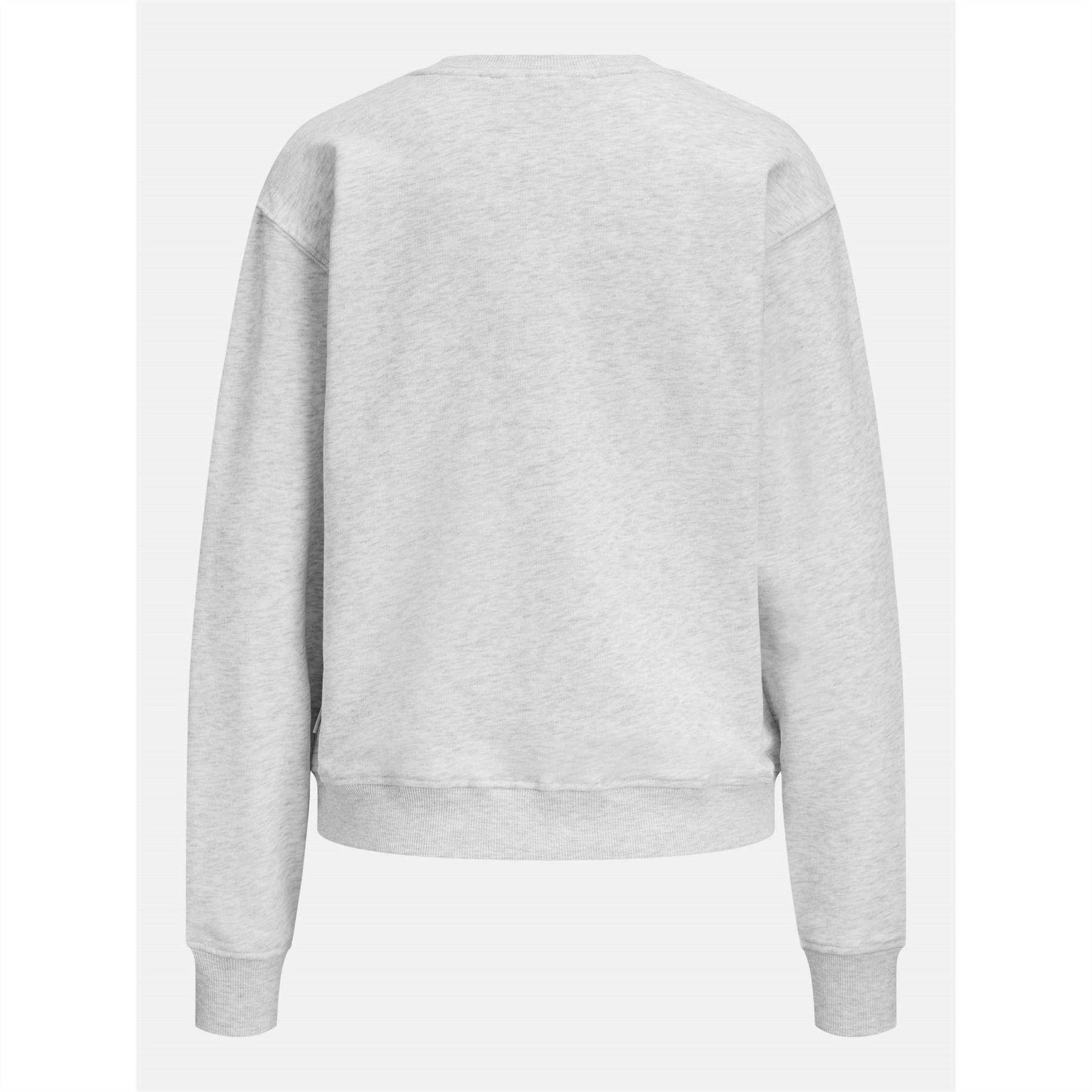 Light Grey Melange - Back - JJXX Womens-Ladies Madi Crew Neck Sweatshirt