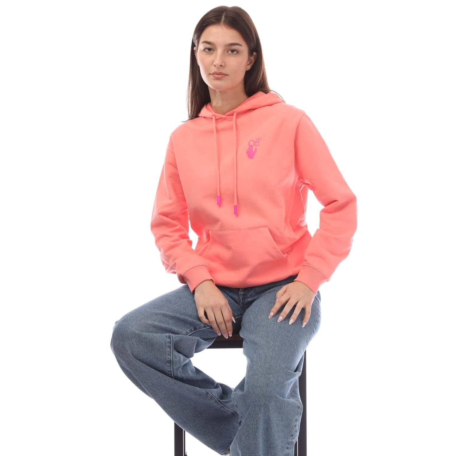 Pink - Lifestyle - Off White Womens-Ladies Pocket Hoodie