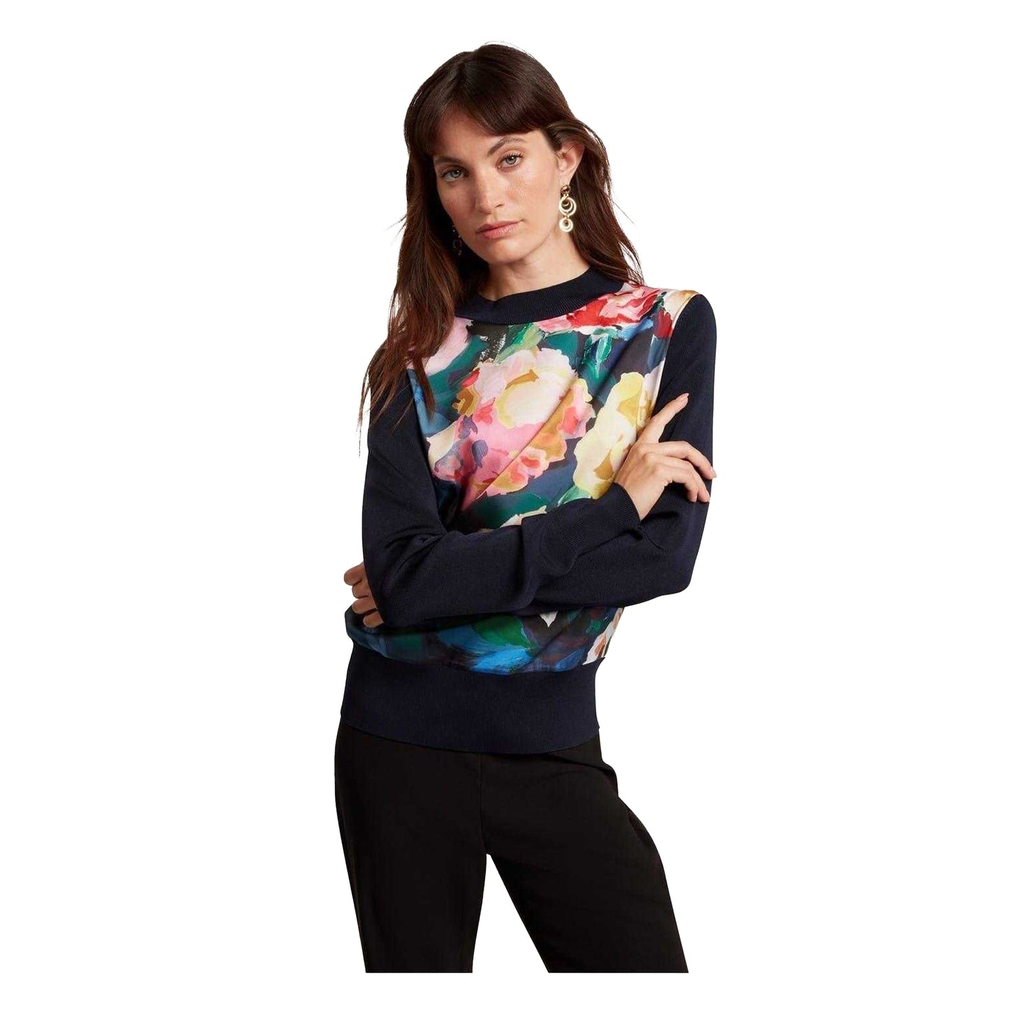 Navy - Side - Ted Baker Womens-Ladies Knitted Top