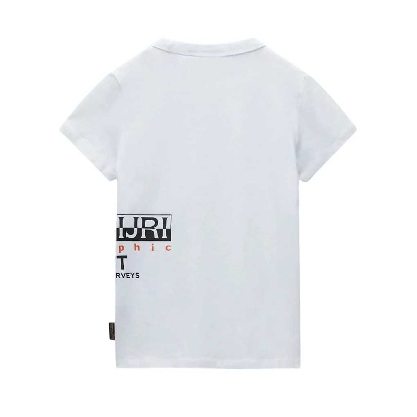 White - Back - Napapijri Childrens-Kids Eiger Crew Neck Regular T-Shirt
