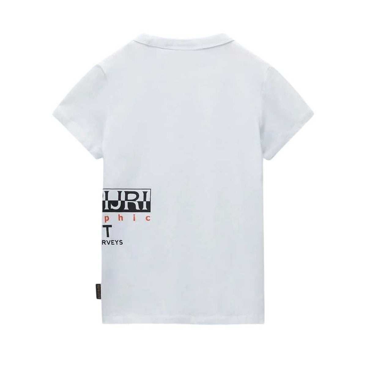 White - Back - Napapijri Childrens-Kids Eiger Crew Neck Regular T-Shirt