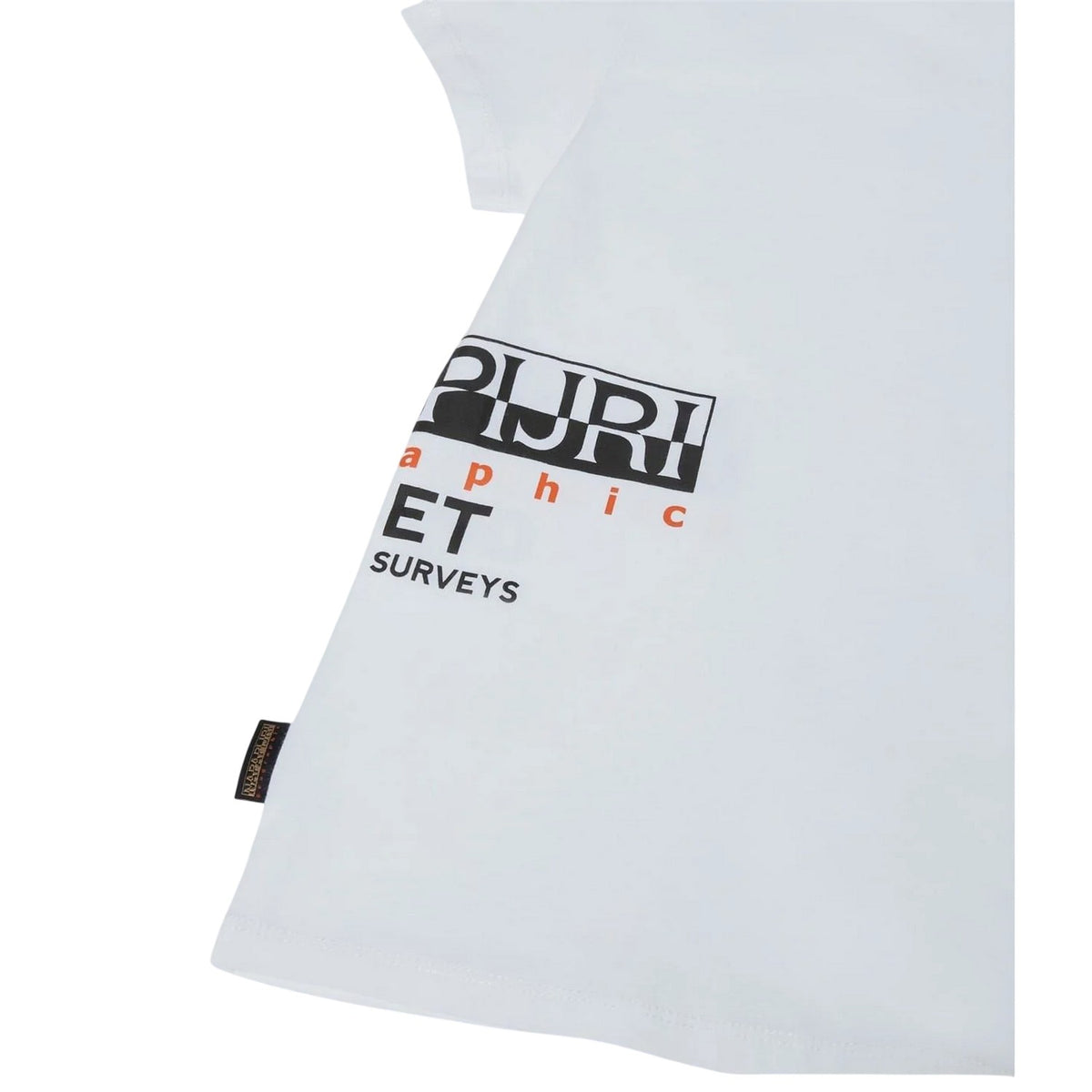 White - Lifestyle - Napapijri Childrens-Kids Eiger Crew Neck Regular T-Shirt