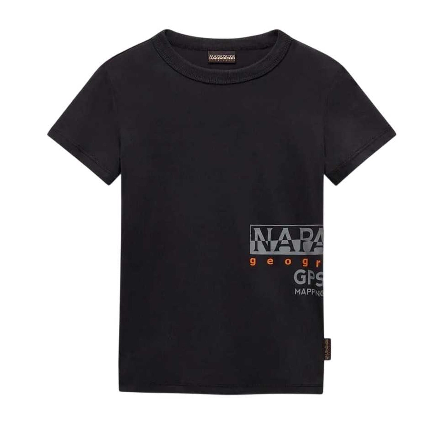Black - Front - Napapijri Childrens-Kids Eiger Crew Neck Regular T-Shirt
