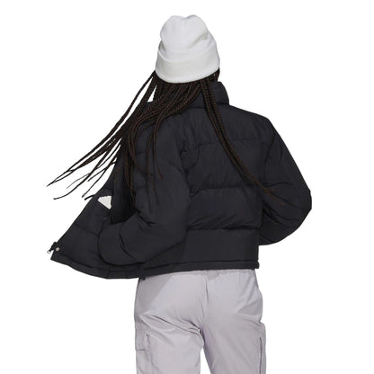 Black - Back - Adidas Womens-Ladies High-Neck Relaxed Fit Puffer Jacket