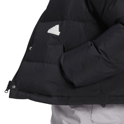 Black - Side - Adidas Womens-Ladies High-Neck Relaxed Fit Puffer Jacket
