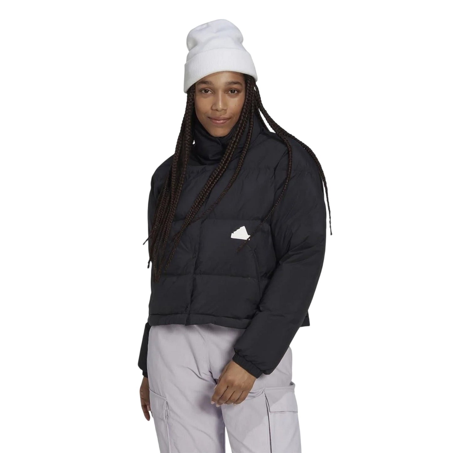 Black - Lifestyle - Adidas Womens-Ladies High-Neck Relaxed Fit Puffer Jacket