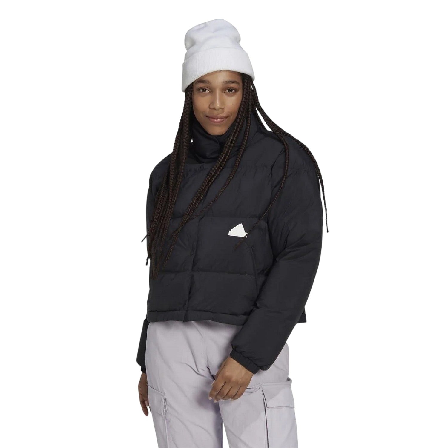 Black - Lifestyle - Adidas Womens-Ladies High-Neck Relaxed Fit Puffer Jacket