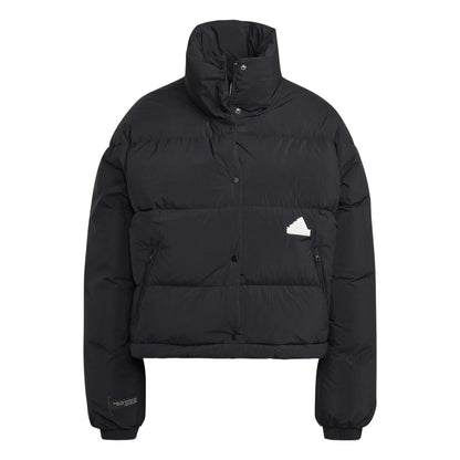 Black - Front - Adidas Womens-Ladies High-Neck Relaxed Fit Puffer Jacket