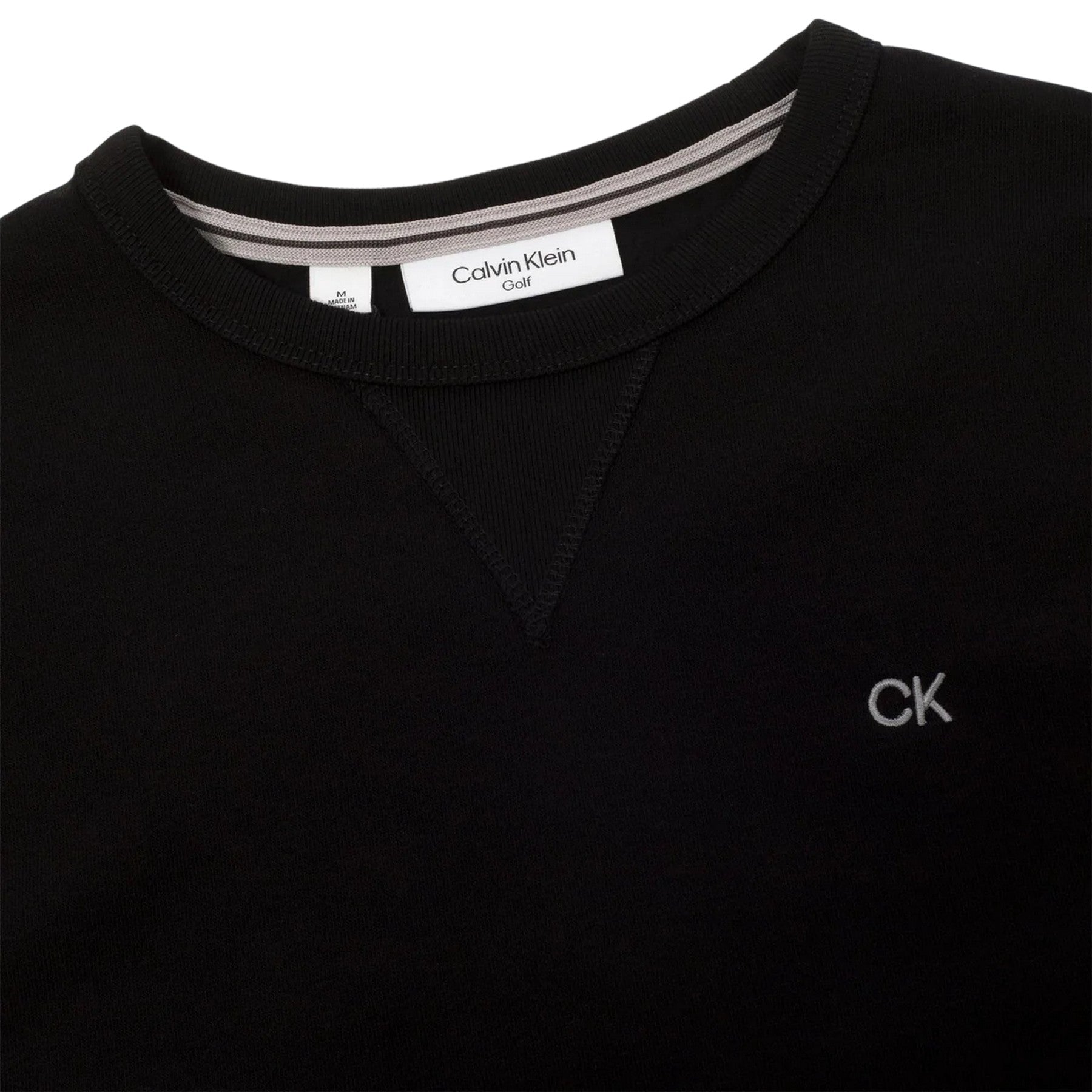 Black-Silver - Side - Calvin Klein Childrens-Kids Embroidered Logo Golf Sweatshirt
