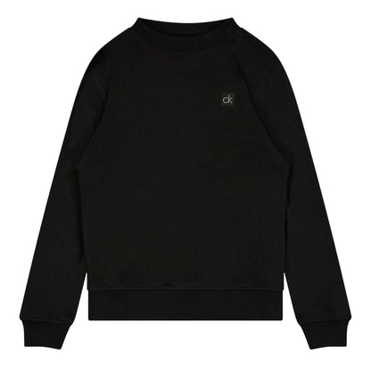 Black-Silver - Front - Calvin Klein Childrens-Kids Embroidered Logo Golf Sweatshirt
