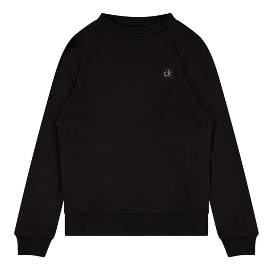 Black-Silver - Front - Calvin Klein Childrens-Kids Embroidered Logo Golf Sweatshirt