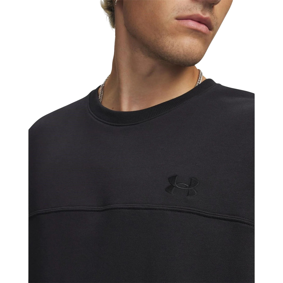 Black - Side - Under Armour Mens Rival Lightweight Sweatshirt