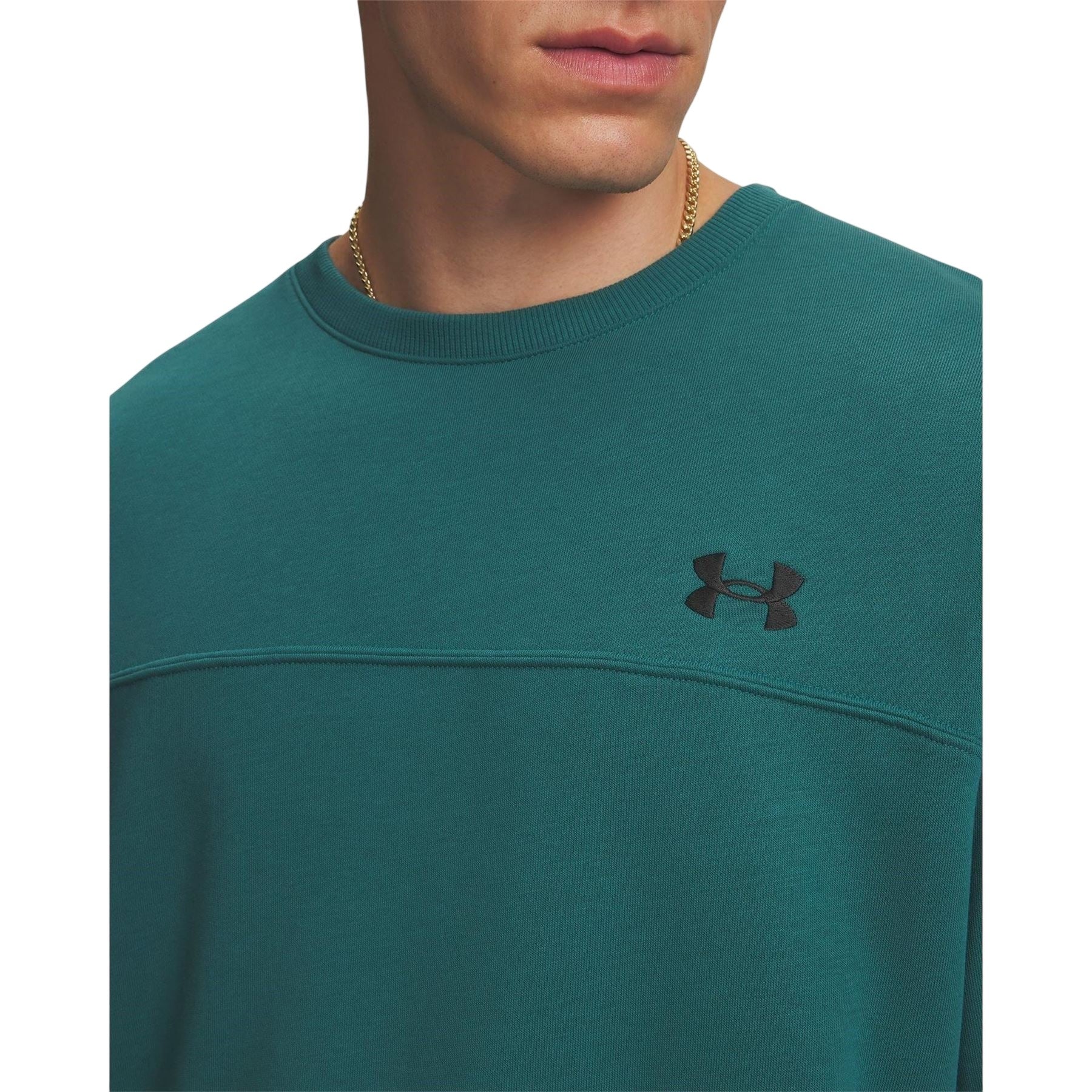 Green-Black - Side - Under Armour Mens Rival Lightweight Sweatshirt