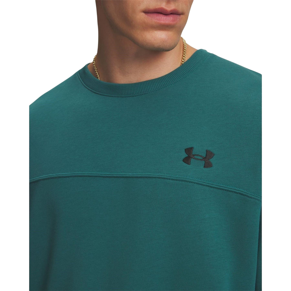 Green-Black - Side - Under Armour Mens Rival Lightweight Sweatshirt