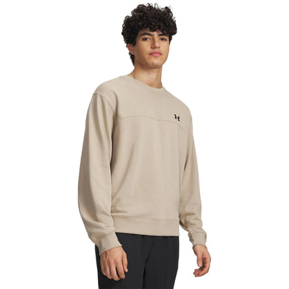 Khaki-Black - Front - Under Armour Mens Rival Lightweight Sweatshirt