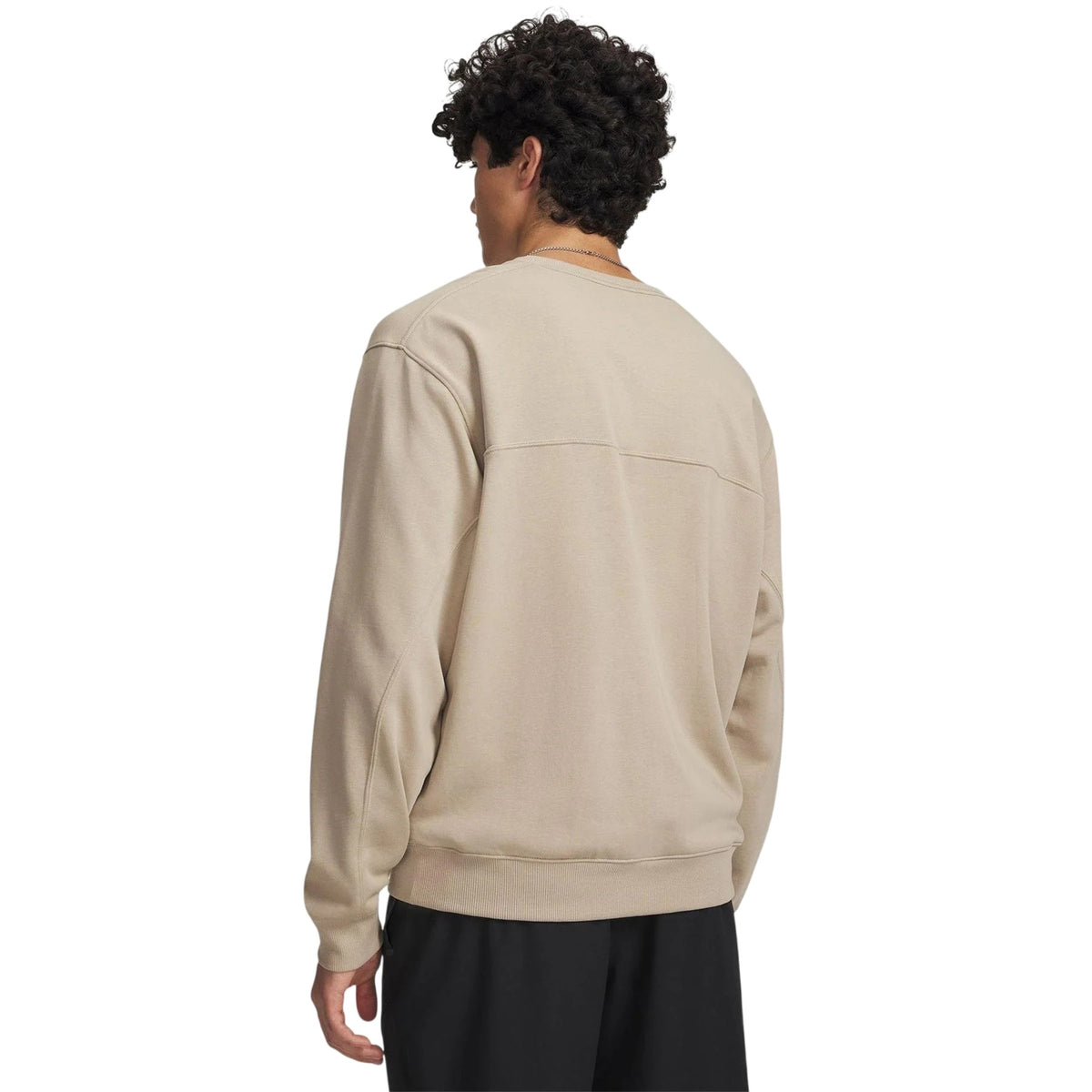 Khaki-Black - Back - Under Armour Mens Rival Lightweight Sweatshirt