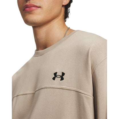 Khaki-Black - Side - Under Armour Mens Rival Lightweight Sweatshirt
