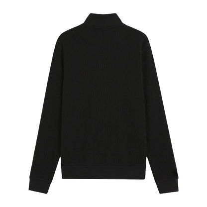 Black - Back - Boss Mens Quarter Zip Jumper