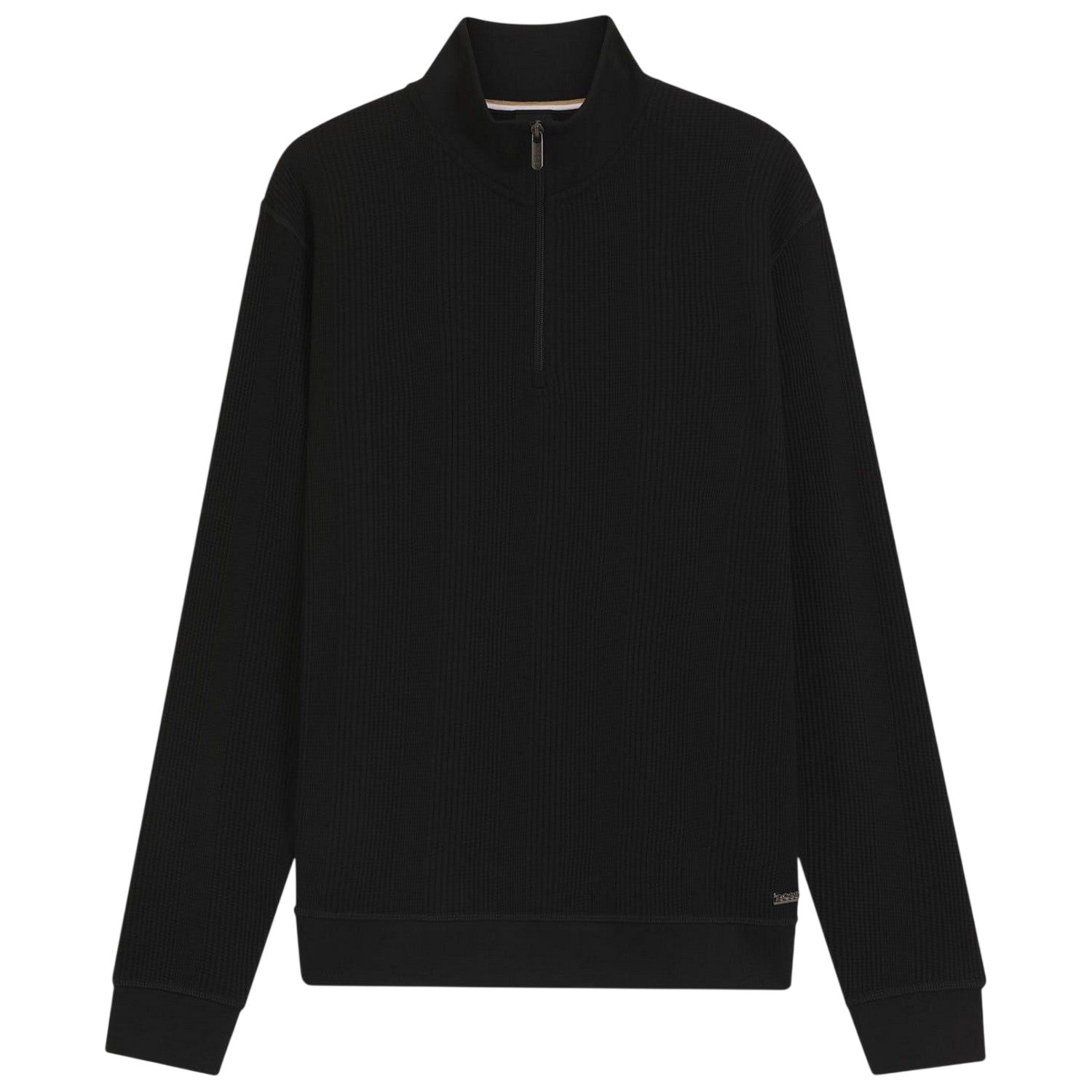 Black - Front - Boss Mens Quarter Zip Jumper