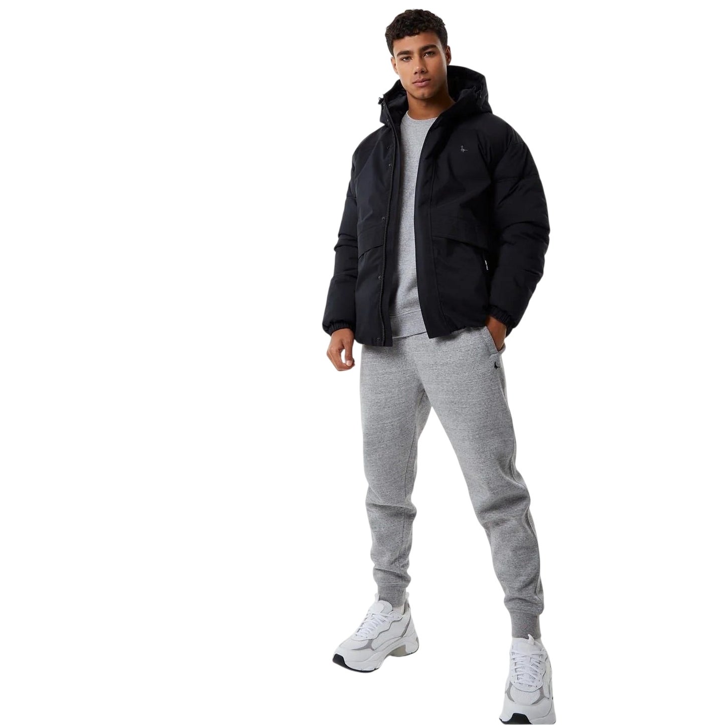Black - Lifestyle - Jack Wills Mens Hooded Relaxed Fit Puffer Jacket