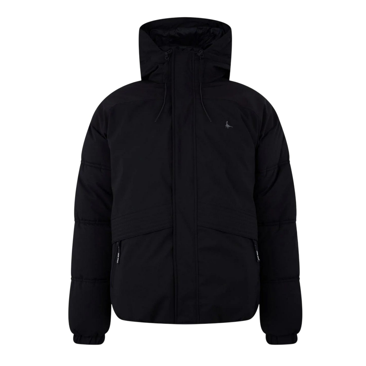 Black - Front - Jack Wills Mens Hooded Relaxed Fit Puffer Jacket