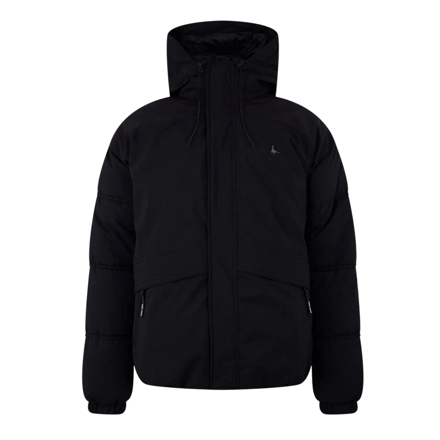 Black - Front - Jack Wills Mens Hooded Relaxed Fit Puffer Jacket