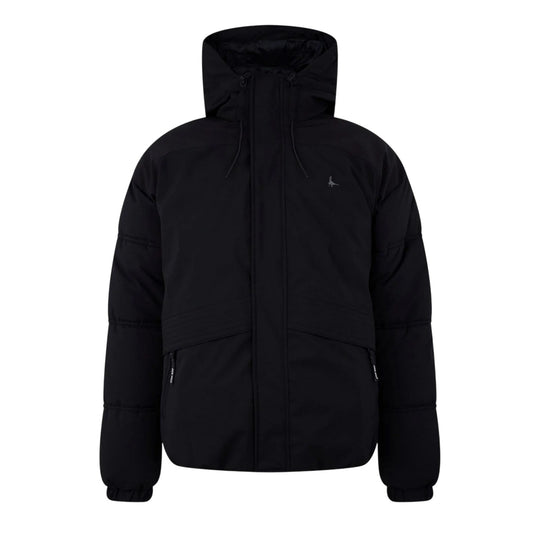 Black - Front - Jack Wills Mens Hooded Relaxed Fit Puffer Jacket