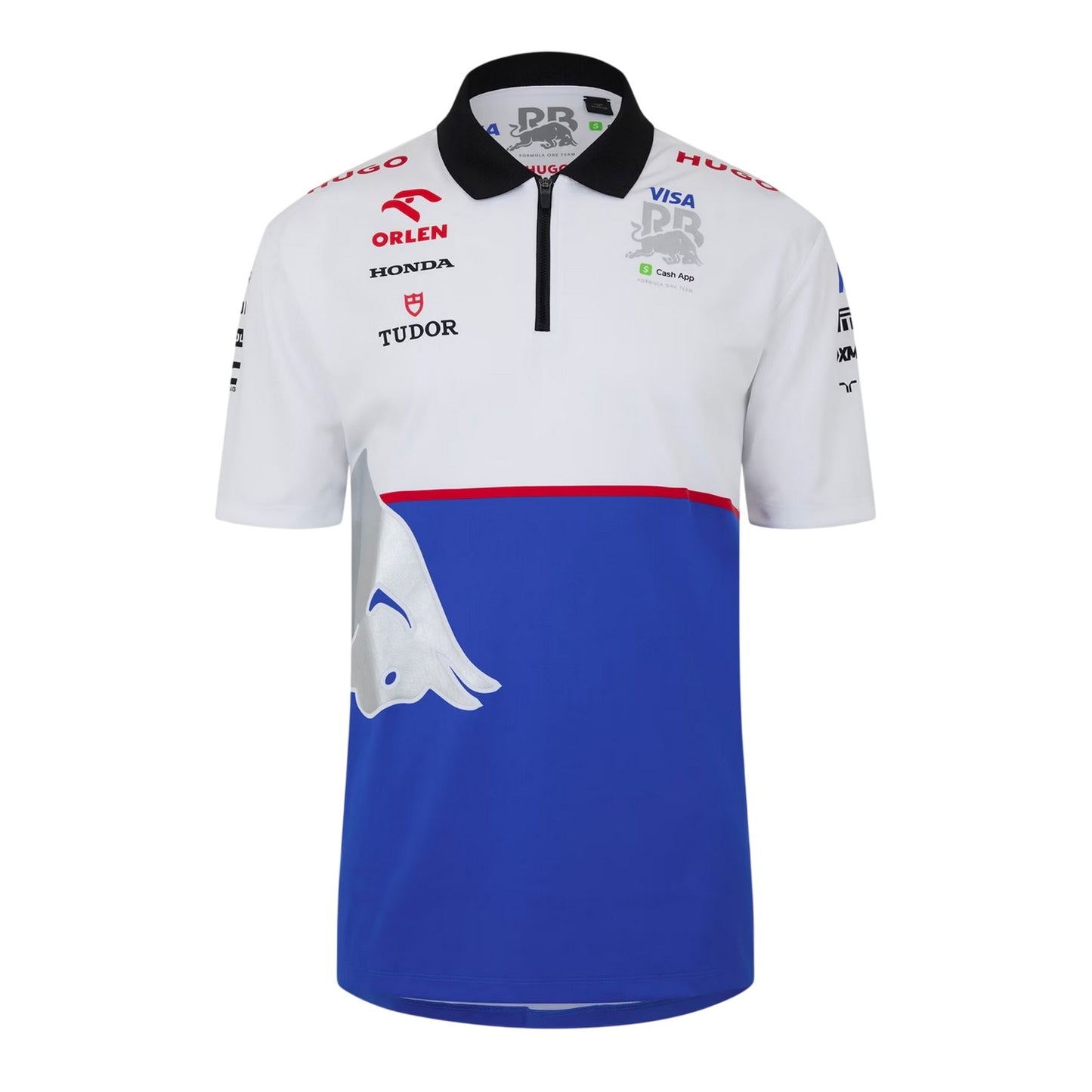 White - Front - Hugo Boss Mens Zip Neck Regular Polo Shirt