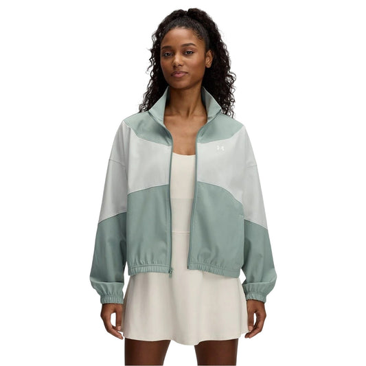 Green - Front - Under Armour Womens-Ladies Rival Colour Block Waterproof Jacket