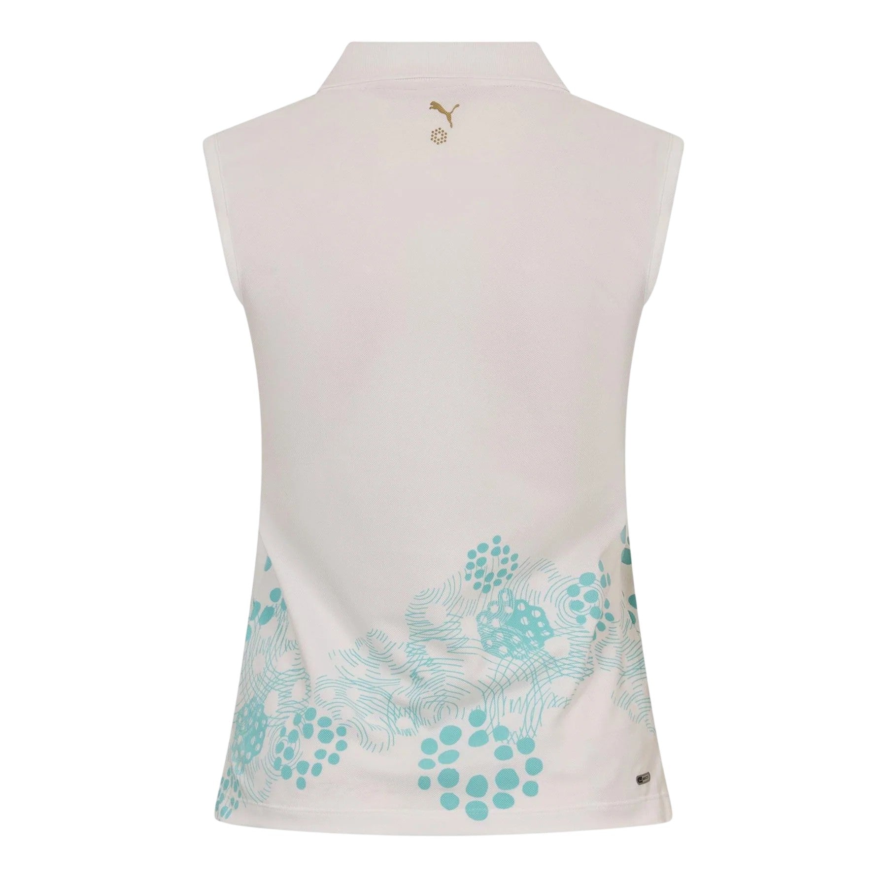 White - Back - Puma Womens-Ladies Graphic Print Half Zip Polo Shirt