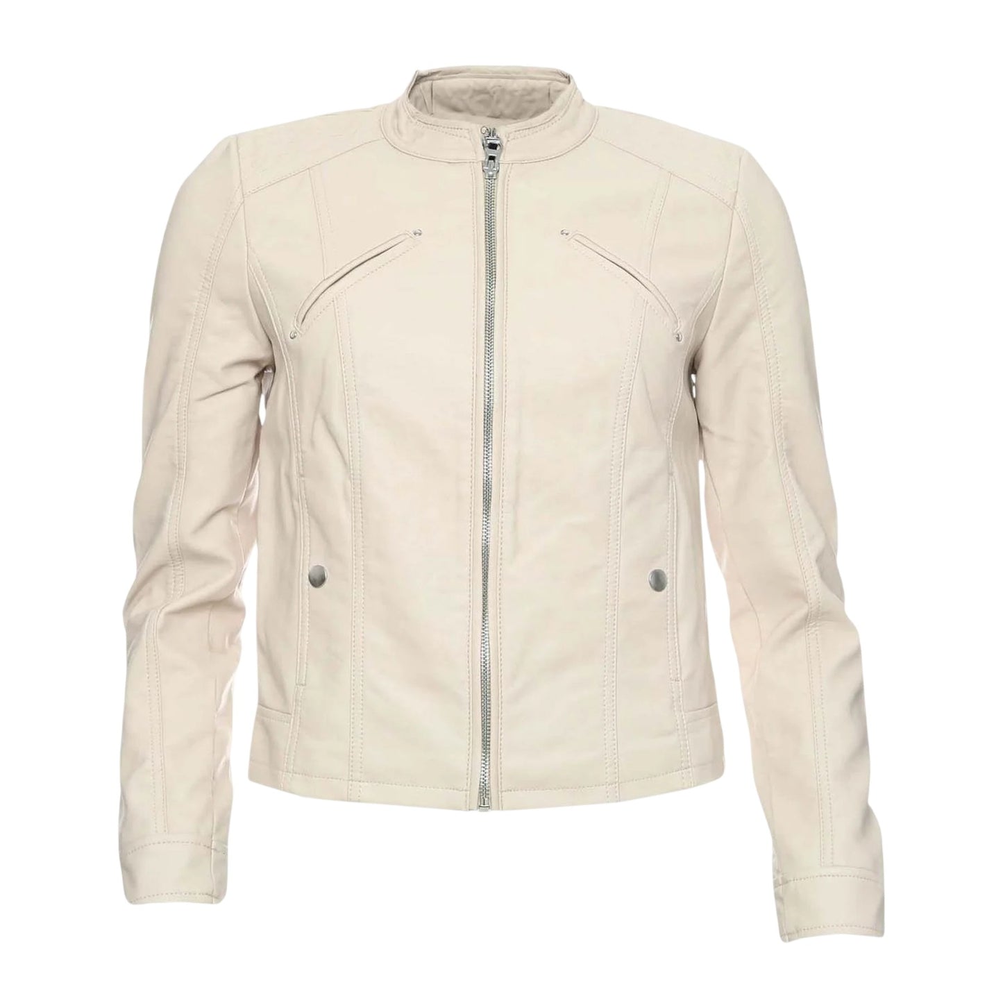 Oatmeal - Front - Vero Moda Womens-Ladies Plain Regular Jacket