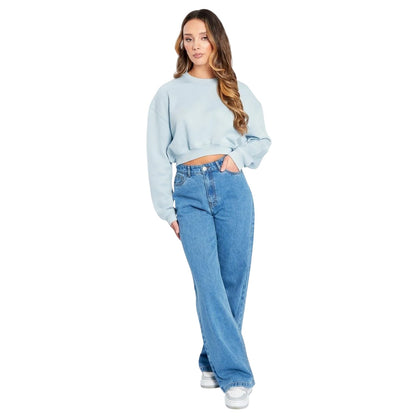 Blue - Lifestyle - Be You Womens-Ladies Cropped Relaxed Fit Sweatshirt