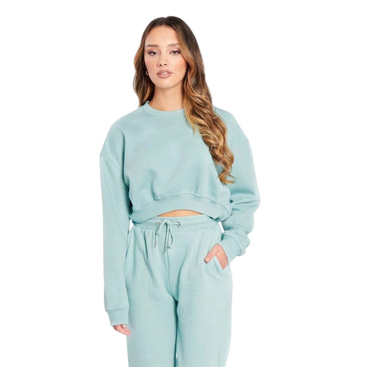 Sage - Front - Be You Womens-Ladies Cropped Relaxed Fit Sweatshirt