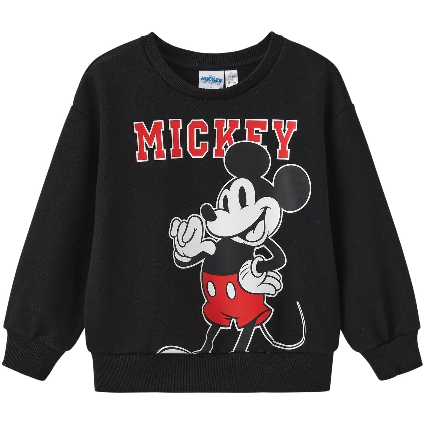 Grey - Front - Disney Baby Mickey Mouse Brushed Back Crew Neck Sweatshirt