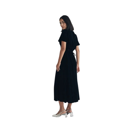 Black - Back - Nobody´s Child Womens-Ladies Velvet V Neck Midi Dress