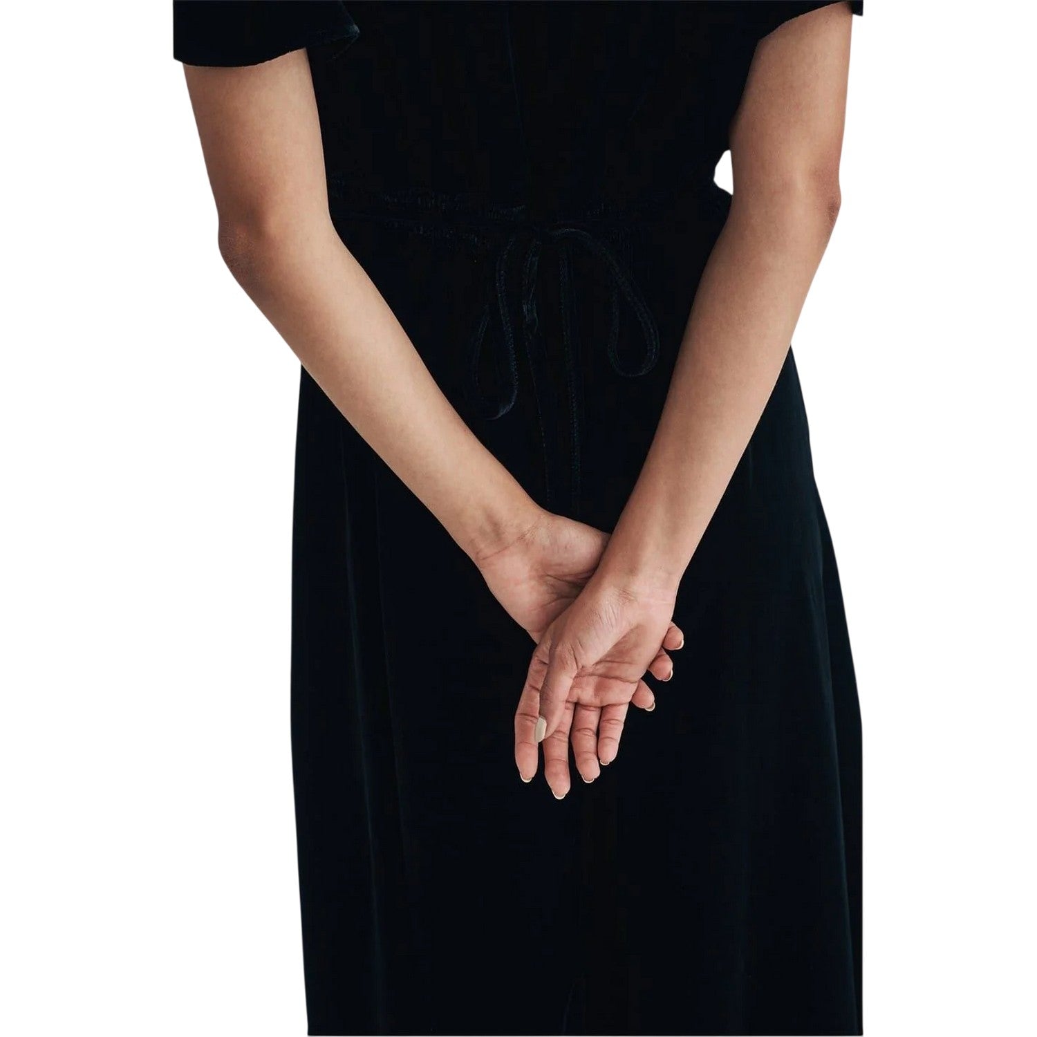 Black - Side - Nobody´s Child Womens-Ladies Velvet V Neck Midi Dress