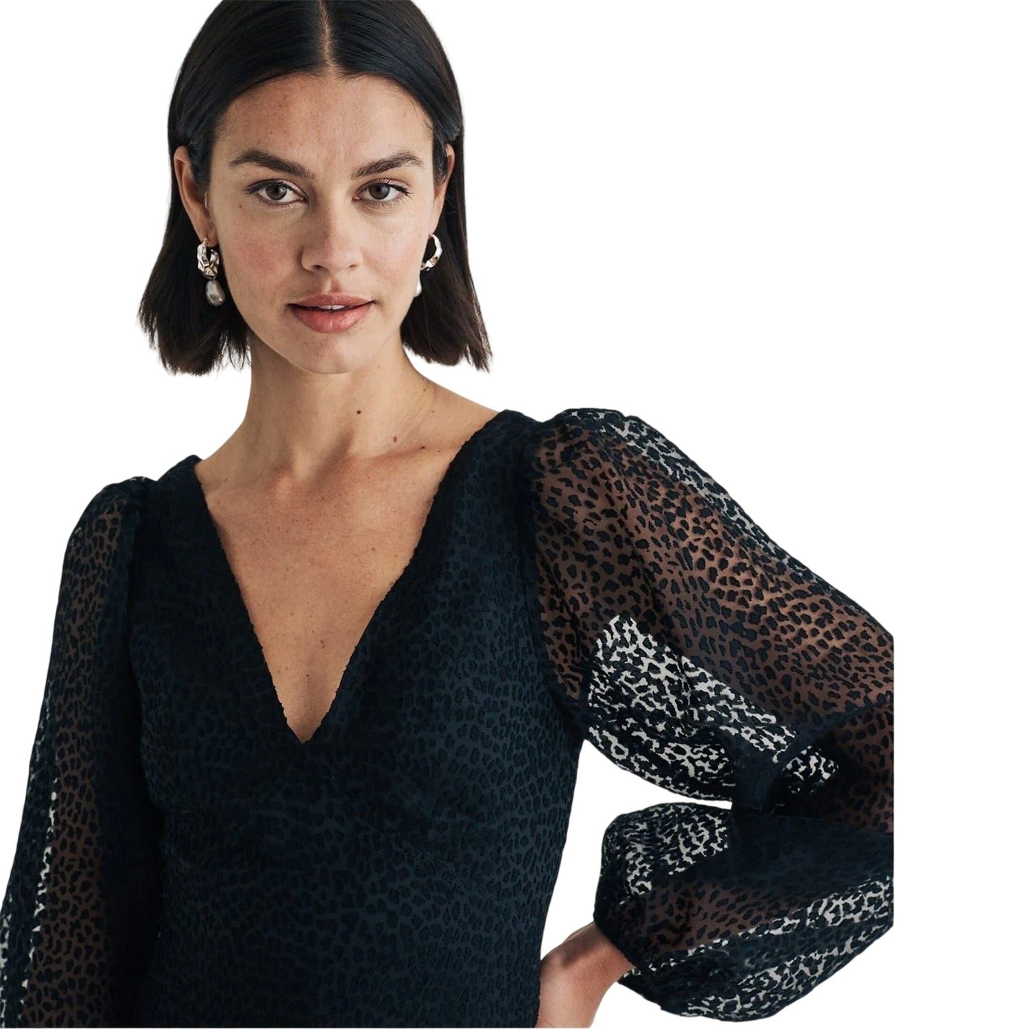 Black - Side - Nobody´s Child Womens-Ladies Zendaya Balloon Sleeve Mini Dress